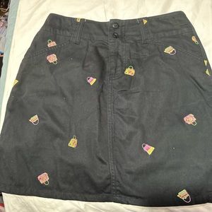 CHADWICKS Black Skort Embroidered Handbags Purses Sz 6